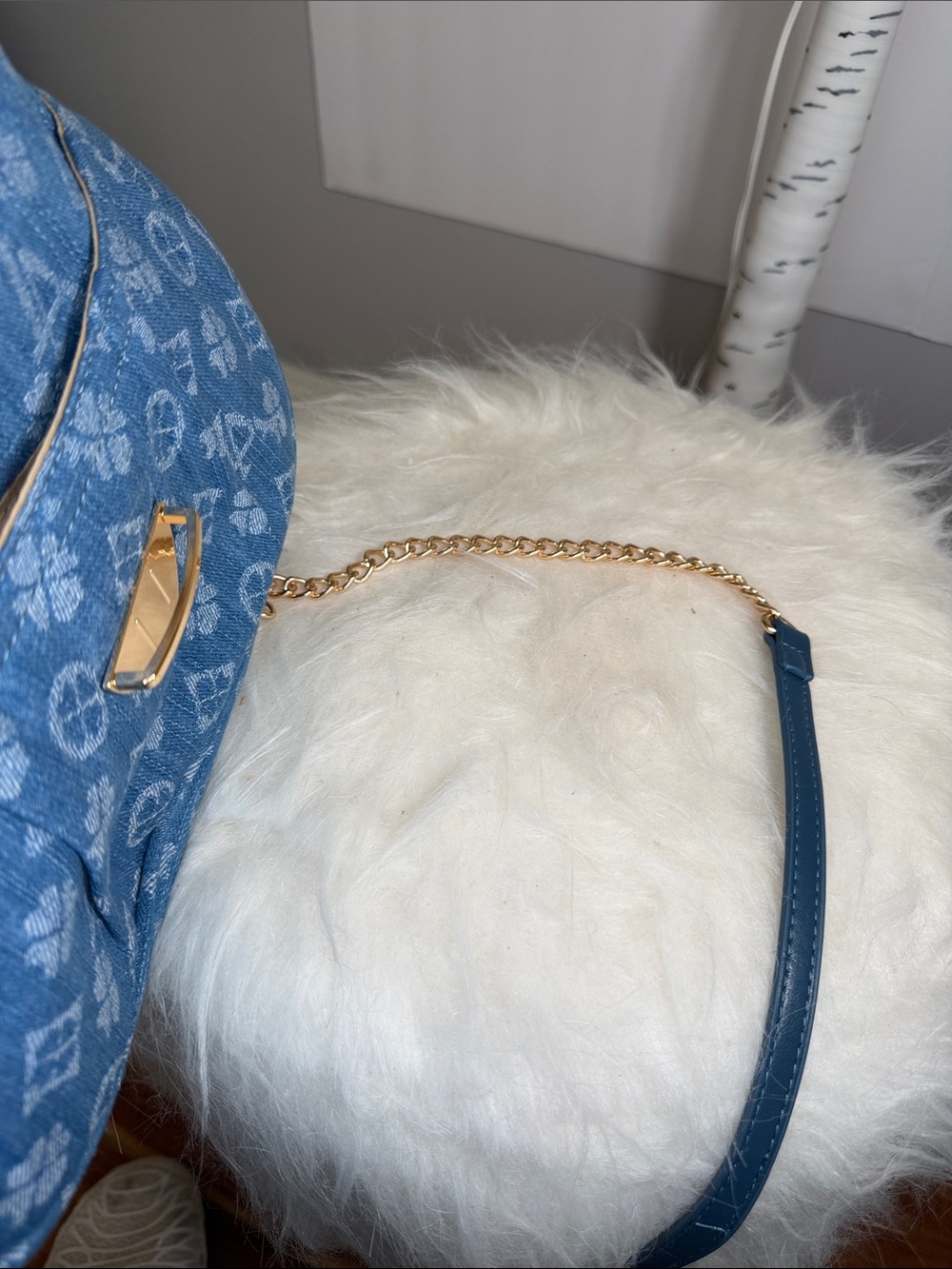 Denim NWOT 3 AM monogram Crossbody bag with large front pocket. 10 X 7 x2 - Picture 11 of 12